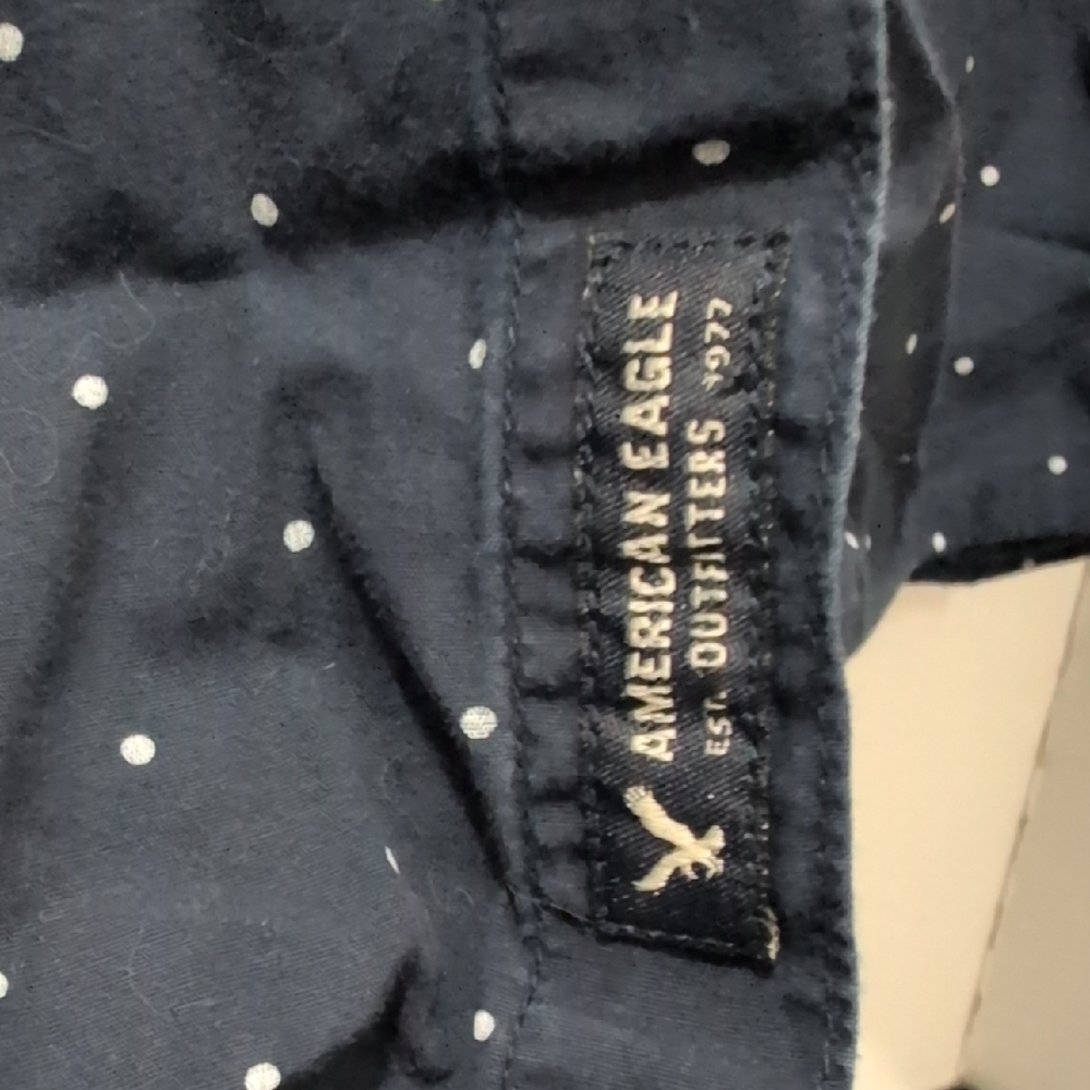American Eagle Outfitters Boy's XL Navy Button Down Shirt - Picture 3 of 5